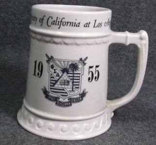 Vintage Ucla 1955 Phi Sigma Delta Stein Marked Middle Jake Made By Wallace