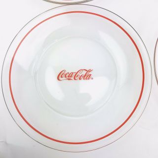 10” Anchor Hocking Coca Cola Dinner Plates Clear Glass - Set Of 4 Plates 3