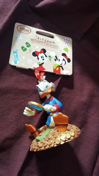 Disney Store 2016 Uncle Scrooge Mcduck Sketchbook Ornament Nwt Ducktales Money