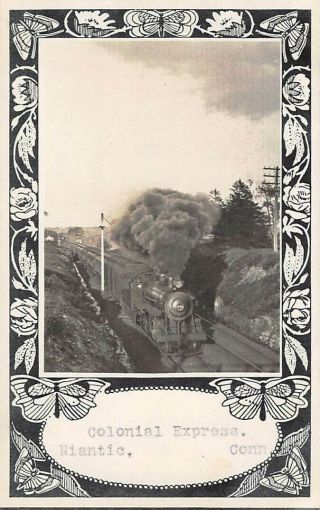 Niantic,  Ct,  Ny,  Nh & H Railroad Colonial Express Train Real Photo Pc 1908