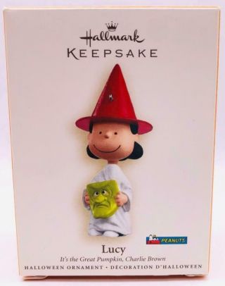2006 Lucy Hallmark Ornament It ' s The Great Pumpkin Charlie Brown SIDE BOX STCKR 3