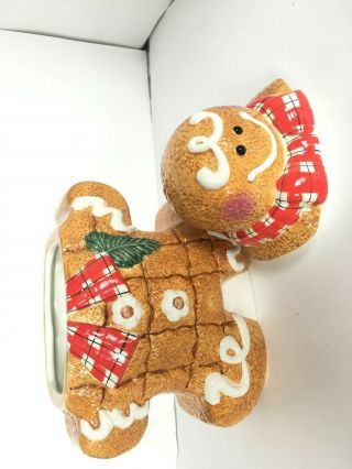 Christmas Gingerbread Man Cookie Jar Canister Adorable for Winter Holidays 3