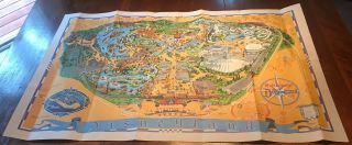 Vintage 1976 Walt Disney Disneyland Park Map Poster