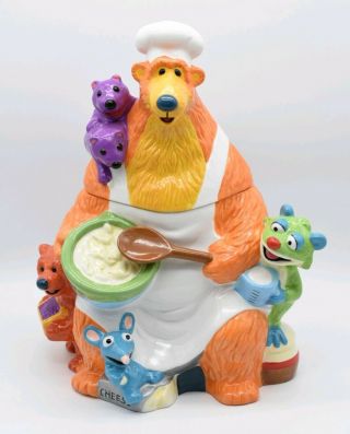 Bear In The Big Blue House 12.  5 " Ceramic Talking Cookie Jar Disney Complete Euc