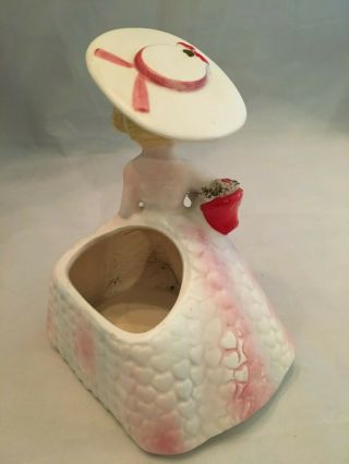 Lefton Valentine Girl With Hat Planter 1823 - Made in Japan 1963 - Southern Belle 3
