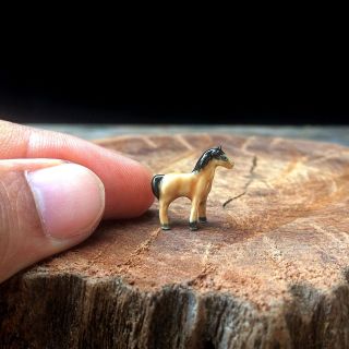 Tiny Horse Ceramic Figurine Handmade Collectibles Dollhouse Miniature Zodiac