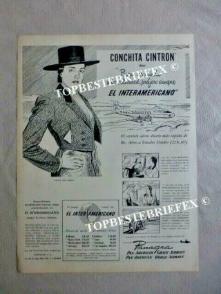 Conchita Citron Panagra Ad Advertising Page Spanish Clipping Of Argentine 1949