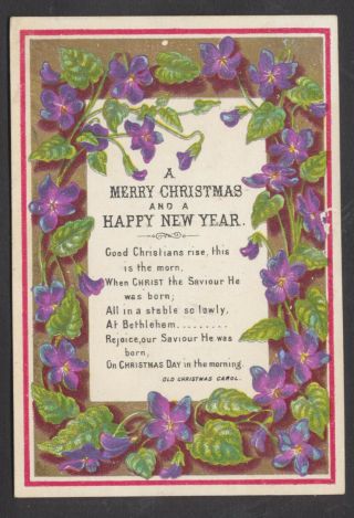 C10222 Victorian Goodall Xmas Card: Violets