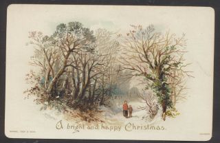 C10207 Victorian Tuck Xmas Card: Winter Scene,  C White