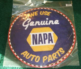 Napa Auto Parts Metal Sign,  Made To Look Old Factory 16 In.  Diameter