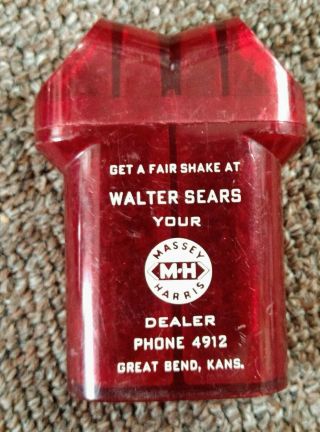 1950s Massey - Harris Dealer Salt & Pepper Shaker.  Great Bend,  Kansas