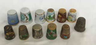 Vintage Thimbles Some Painted Some Enamel