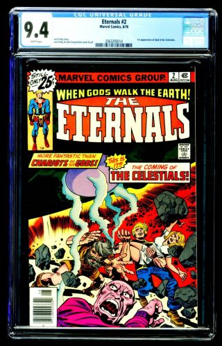 The Eternals 2 Cgc 9.  4 Nm Whites Pages Jack Kirby 1st App Ajak & Celestials