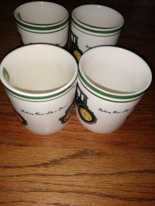 Set Of 4 John Deere Gibson Coffee Mug Cup Nothing Runs Like A Deere