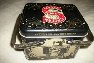 Vintage Singer Sewing Machine Tin With Handles