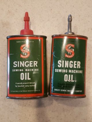 Vintage Pair Singer Sewing Machine Oil Cans – 3 Oz.