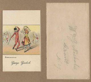 1886 Invitation W/envelope Farewell Party At Garlock 