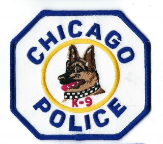 Chicago Il Illinois Police K - 9 K9 Canine Blue Text & Border Patch -