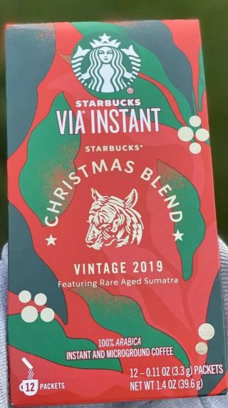 ⭐️starbucks Via® Christmas Blend Vintage 2019❄️ - 1 Box - 12 Packets