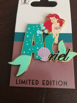 Disney Employee Center Pin LE 250 Ariel Little Mermaid Character Name Series Dec 3