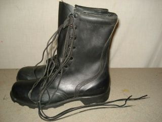 Vintage Ro Search Military Black Leather Combat Boots Mens 10r Us Unworn