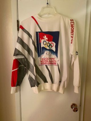 Vintage Adidas 2nd Olympic Winter Games St Moritz 11 19 Feb 1928 Sweatshirt