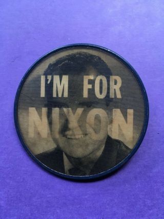 Vintage 1960 Flasher Pinback Richard Nixon For President " I 
