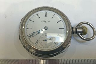 Pocket Watch • Elgin Natl.  Watch Co.  • Dueber 3oz Coin Silver Open - Face,  Size 18
