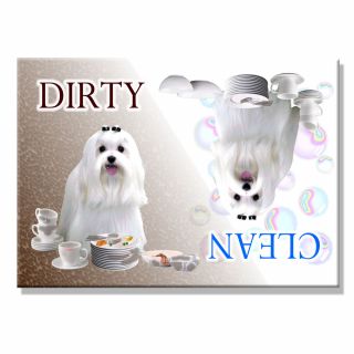 Maltese Dirty Dishwasher Magnet Dog