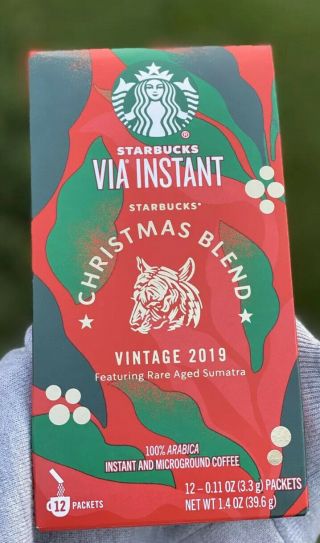 ❤️starbucks Via® Christmas Blend Vintage 2019❤️ - 1 Box - 12 Packets