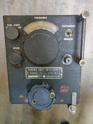 Military Radio Receiver Tuning Unit Tn - 17/apr4.  Vintage Wwii With Mobile Mount