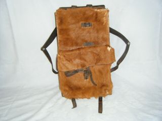 Vintage Swiss Army Backpack Rucksack Animal Hide Hair H.  Hauptli Kuttigen
