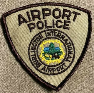 Vintage " Burlington International Airport Police " Patch Vt Vermont Law Officer