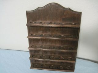 Wooden Thimble Rack Wall Shelf Display For 25 Thimbles