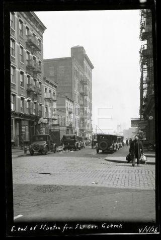 1928 Stanton & Goerck St Manhattan Nyc York City Old Photo Negative 324b