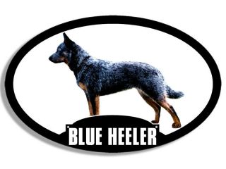 3x5 Inch Oval Blue Heeler Sticker - Aussie Acd Australian Cattle Dog Silhouette