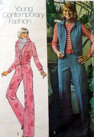 Lovely Vtg 1970s Jacket & Pants Sewing Pattern 14/36