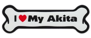 Dog Bone Shaped Car Magnets: I Love My Akita