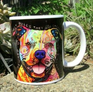 Dean Russo " Beware Of Pit Bulls They Will Steal Your Heart " Colorful Dog Mug
