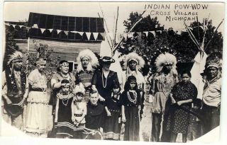Rppc - Indian Pow - Wow At Cross Village,  Michigan - Pc 5309