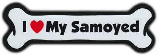 Dog Bone Magnet: I Love My Samoyed | For Cars,  Refrigerators,  More