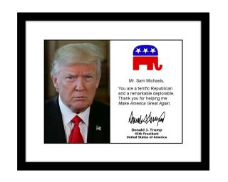 Donald Trump 8x10 Signed Photo Your Name Autographed Republican Gop Maga