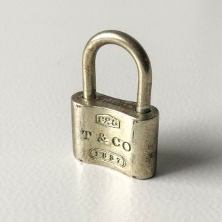 Vtg Tiffany & Co.  925 Silver Lock Charm - 1837 Padlock