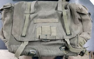 7 Piece Vintage British Military 1958 Pattern Field Pack W/ Pouches - Olive Drab