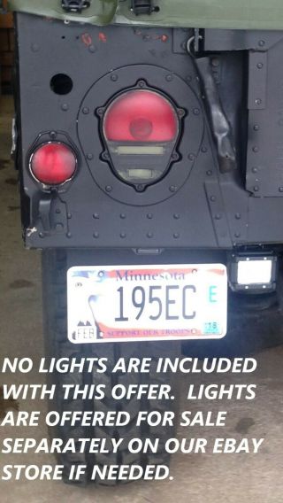Humvee Rear License Plate Bracket Frame,  Bolts - No Lights - No Drill Install M998