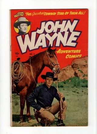 John Wayne Adventure Comics 2 Fn,  6.  5 Vintage Toby Press Photo Cover Gold 10c