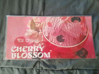 Vintage Cherry Blossom Ice Cream Advertising Parlor Paper Poster Litho Nos