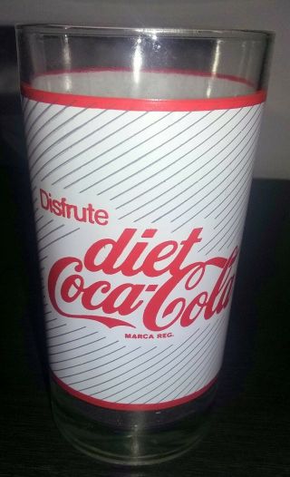 Glass Coca - Cola Diet Olimpic Game Los Angeles 84 Made In Venezuela Early 1980