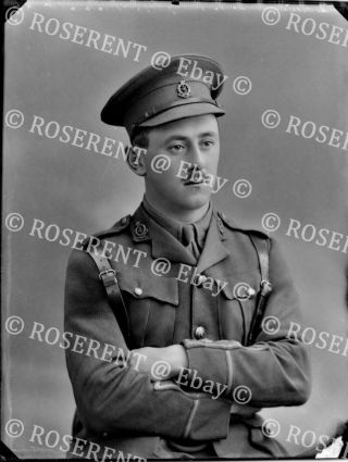 1915 The Army Service Corps - Lt T J Kelly - Glass Negative 22 By 16cm