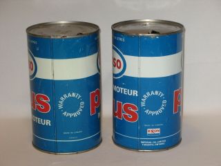 Vintage Variant Esso Plus Motor Oil Quart Tins - Canada 2